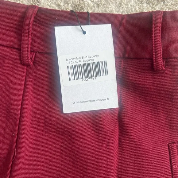 Princess Polly Brinley Mini Skirt – Burgundy – Size US 2 / AU 6 – NWT - Picture 3 of 5